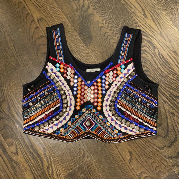 Zara Tops - Zara beaded crop top sz S